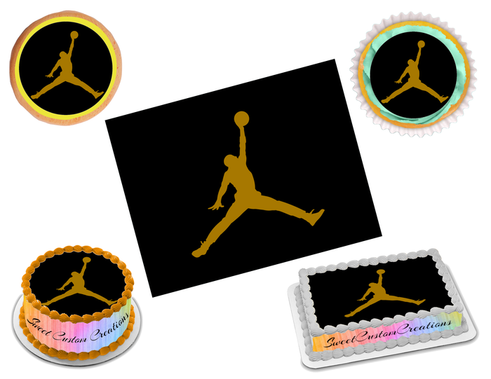 Jordan Jumpman Brown Edible Image Frosting Sheet #13 (70+ sizes)