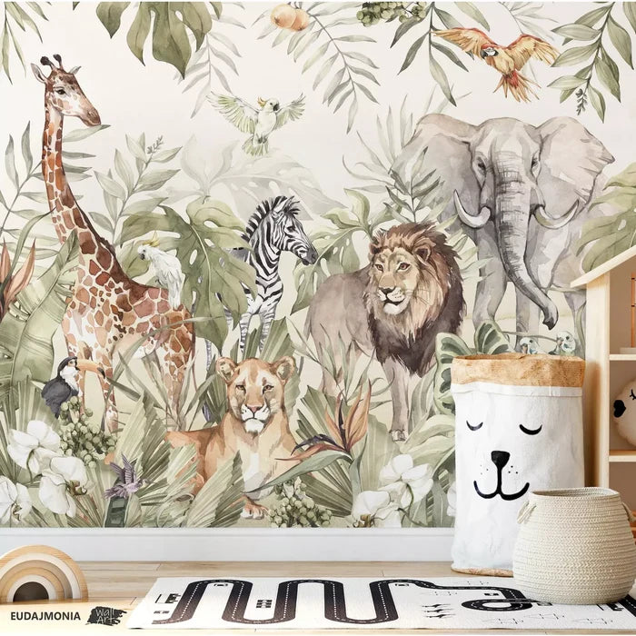 Jungle animal wallpaper - Cozy Nursery