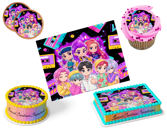 K-Pop Demon Hunters Edible Image Frosting Sheet #190 (80+ sizes)