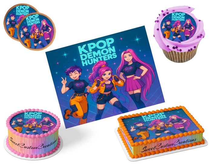 K-Pop Demon Hunters Edible Image Frosting Sheet #214 (80+ sizes)