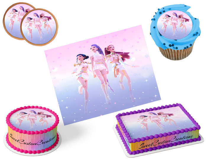 K-Pop Demon Hunters Edible Image Frosting Sheet #215 (80+ sizes)