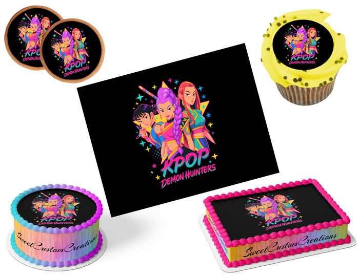 K-Pop Demon Hunters Edible Image Frosting Sheet #51 (80+ sizes)