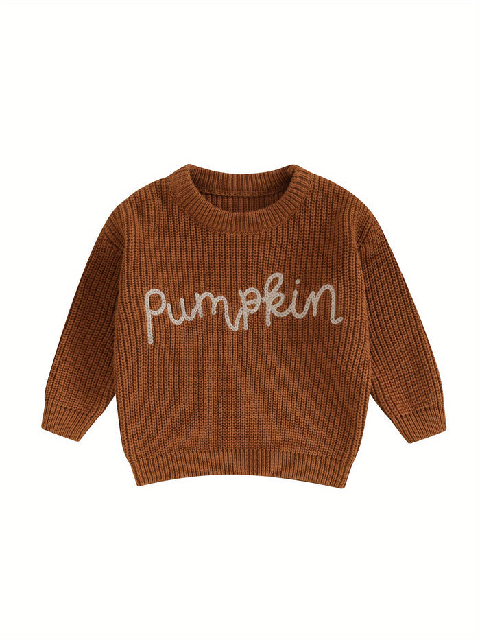 Knitted Baby Pumpkin Sweater - Cozy Nursery