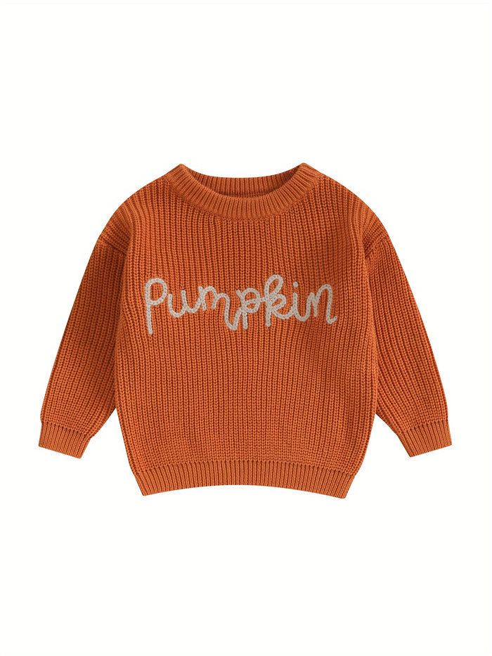 Knitted Baby Pumpkin Sweater - Cozy Nursery