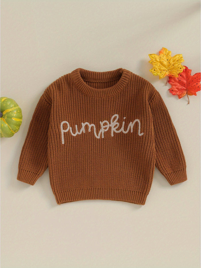 Knitted Baby Pumpkin Sweater - Cozy Nursery