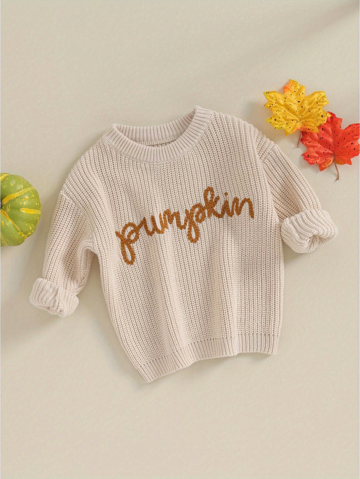 Knitted Baby Pumpkin Sweater - Cozy Nursery