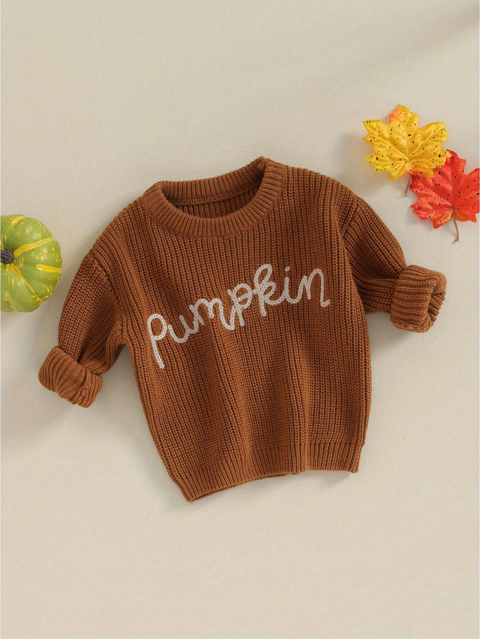 Knitted Baby Pumpkin Sweater - Cozy Nursery