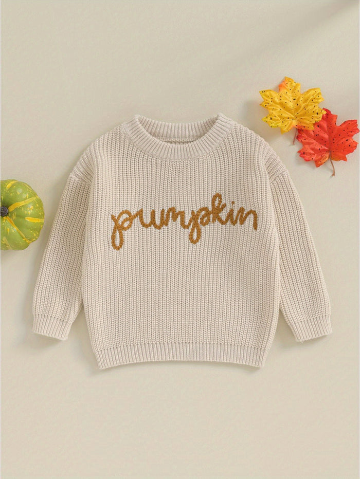 Knitted Baby Pumpkin Sweater - Cozy Nursery