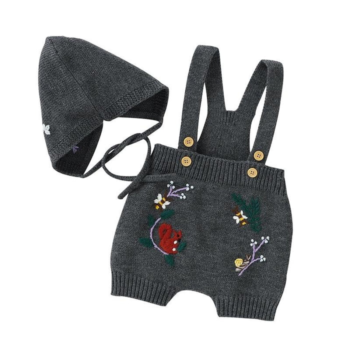 Knitted Jumpsuits with Bonnet