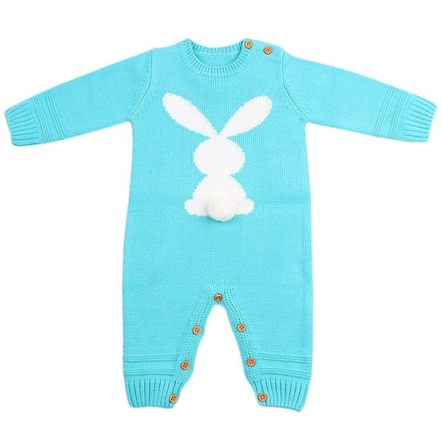 Knitted Rabbit Tail Romper