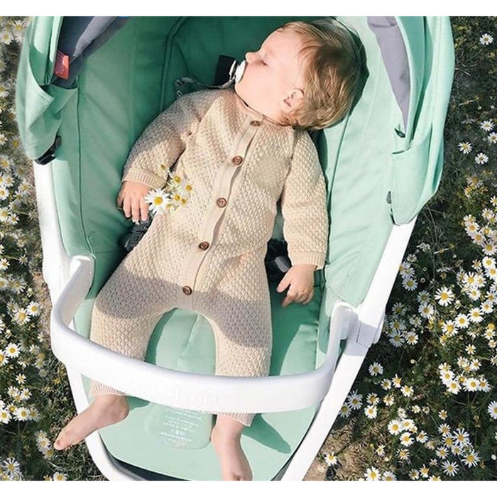 Knitted Romper with Bonnet - Cozy Nursery