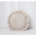 Knitted Sunflower Pompoms Pillow - Cozy Nursery