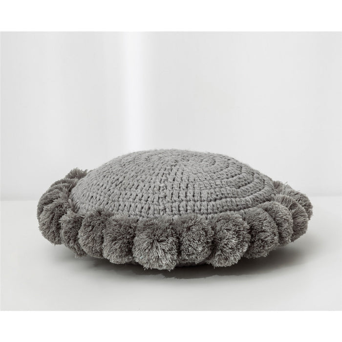 Knitted Sunflower Pompoms Pillow - Cozy Nursery