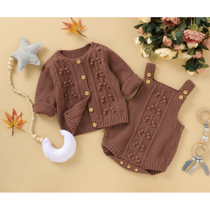 Knitted Sweater Romper Set - Cozy Nursery