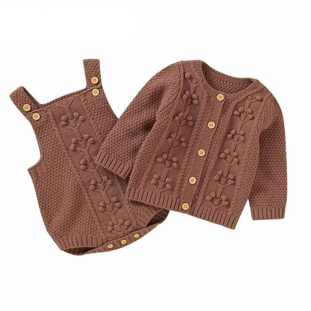 Knitted Sweater Romper Set - Cozy Nursery