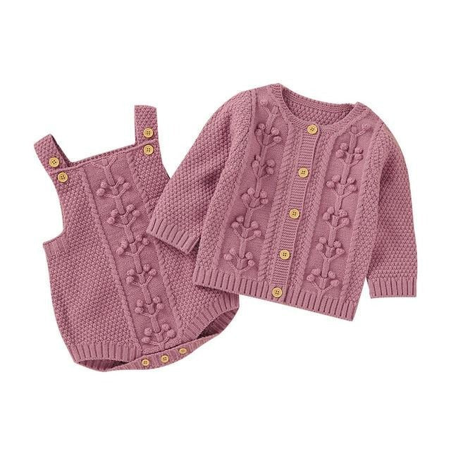 Knitted Sweater Romper Set - Cozy Nursery