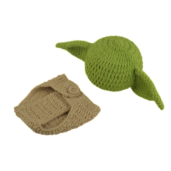 Knitted Yoda Newborn Costume - Cozy Nursery
