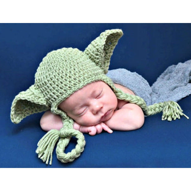 Knitted Yoda Newborn Costume - Cozy Nursery