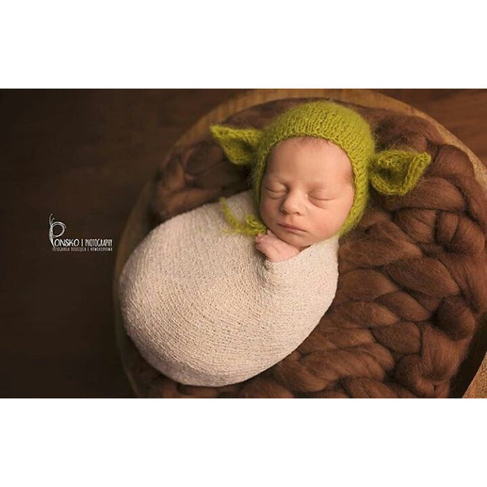 Knitted Yoda Newborn Costume - Cozy Nursery