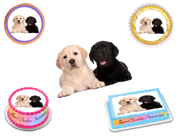 Labrador Edible Image Frosting Sheet #5 Topper (70+ sizes)