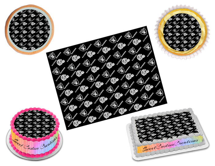 Las Vegas Raiders Edible Image Frosting Sheet #8 (70+ sizes)