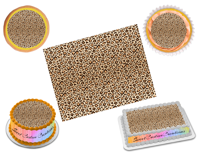 Leopard Print Edible Image Frosting Sheet #1 (70+ sizes)