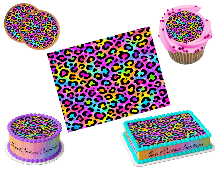 Leopard Cheetah Print Edible Image Frosting Sheet #3 (80+ sizes)