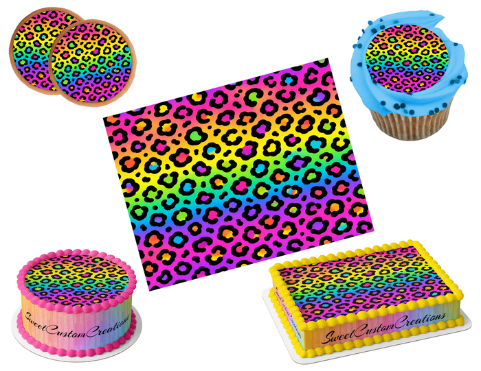 Leopard Cheetah Print Edible Image Frosting Sheet #4 (80+ sizes)