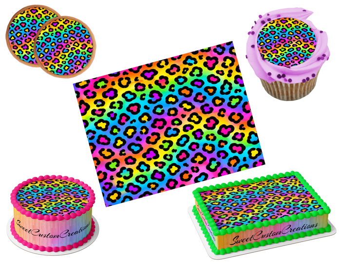 Leopard Cheetah Print Edible Image Frosting Sheet #5 (80+ sizes)