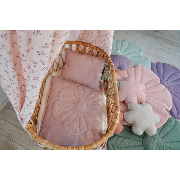 Linen bloom cot bedding set