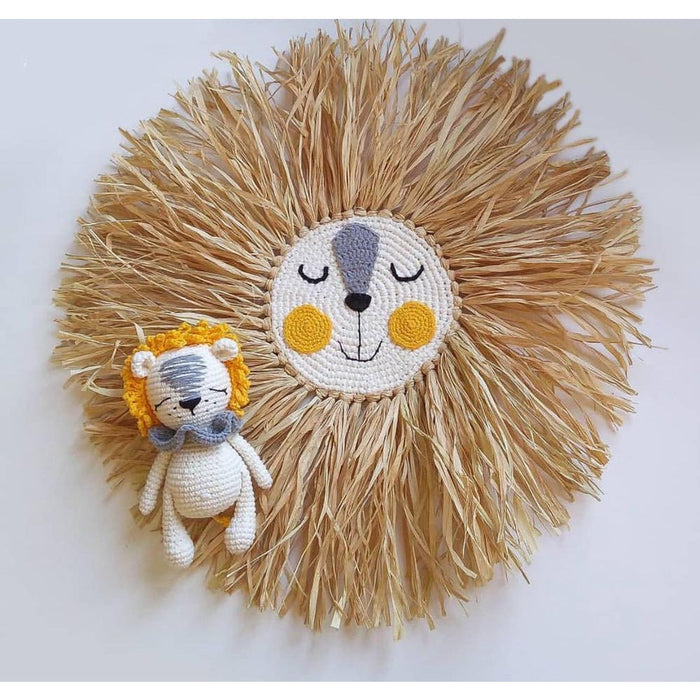 Lion Head Raffia Hanging Safari & Boho Nursery Decor - Cozy Nursery