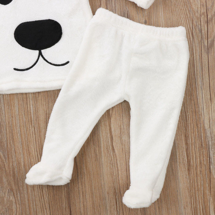 Baby Long Sleeve Fleece Jumpsuit Set 3 pcs - Cozy Nursery