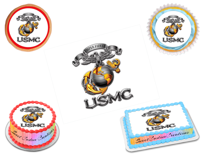 Marine Corps Edible Image Frosting Sheet #15 (70+ sizes)