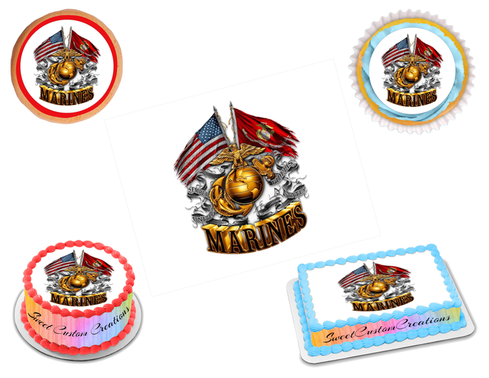Marine Corps Edible Image Frosting Sheet #7 (70+ sizes)