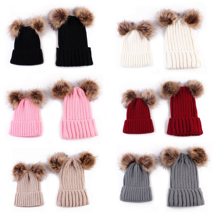 Matching Family Pompom Hat Set - Cozy Nursery