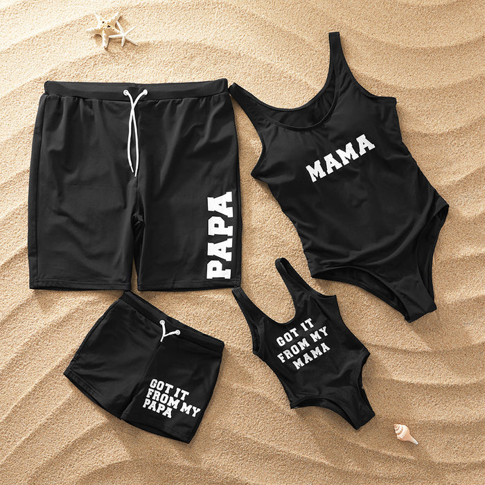 Matching Mom Dad Baby Swimsuit - Cozy Nursery