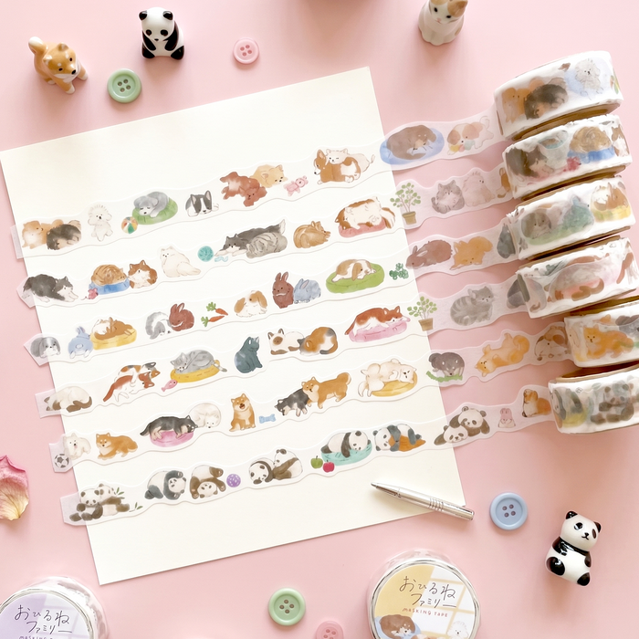 Mind Wave Die-Cut Masking Tape - Naptime Animal Family Series