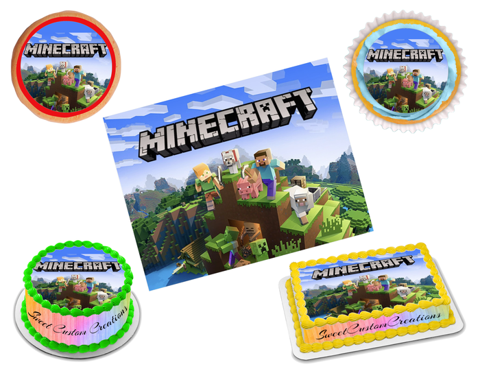 Minecraft Edible Image Frosting Sheet #50 Topper (70+ sizes)