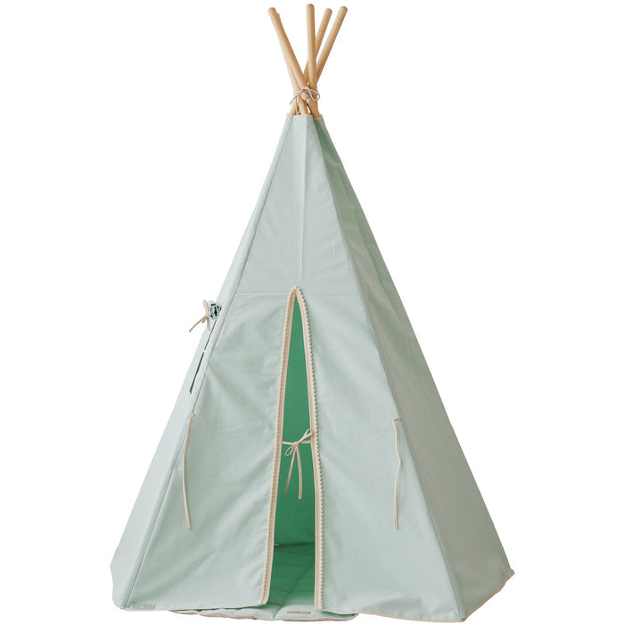 “Mint Fog” Teepee Tent with Pompoms
