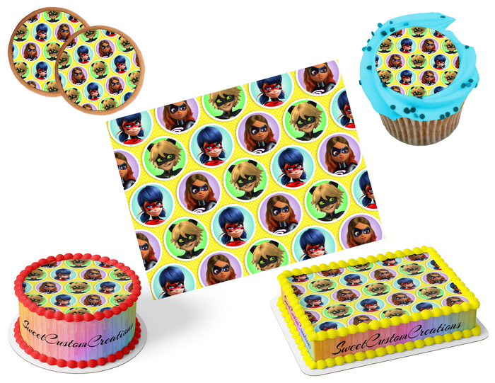 Miraculous Edible Image Frosting Sheet #45 (80+ sizes)