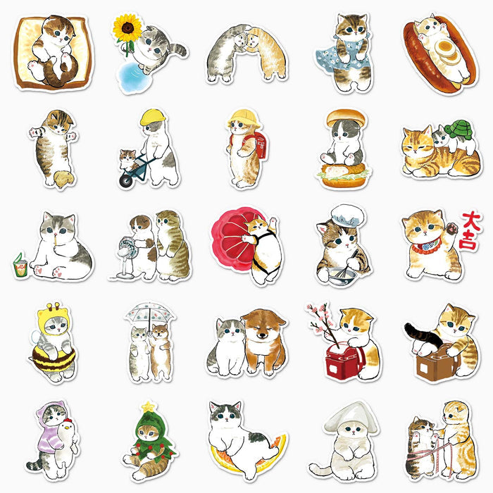 Mofusand Cat Stickers - Set of 50