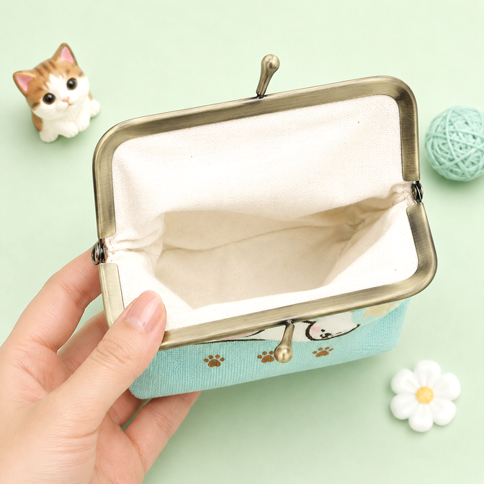 Mofusand Kiss-Lock Purse - Mint