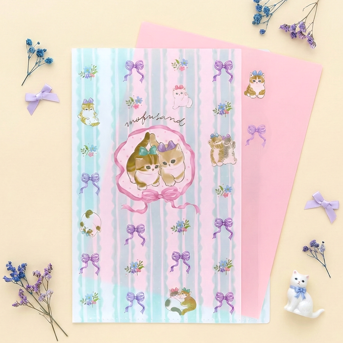 Mofusand Kitty Ribbon A4 Folder - Limited Spring Edition