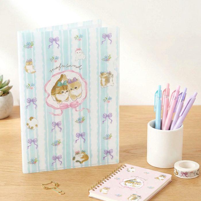 Mofusand Kitty Ribbon A4 Folder - Limited Spring Edition