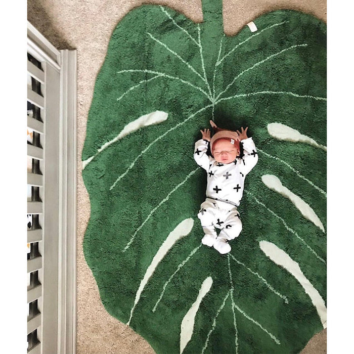 Monstera Leaf Rug - Cozy Nursery