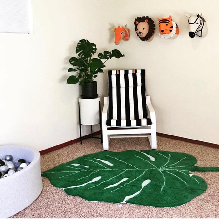 Monstera Leaf Rug - Cozy Nursery