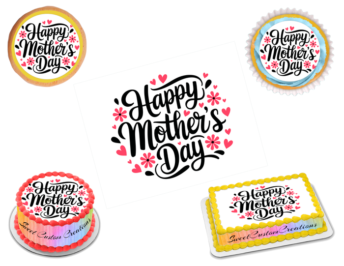 Mother's Day Edible Image Frosting Sheet #4 Topper (80+ sizes)
