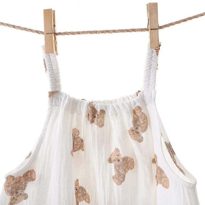 Muslin Bear Baby Romper with Hat Bundle