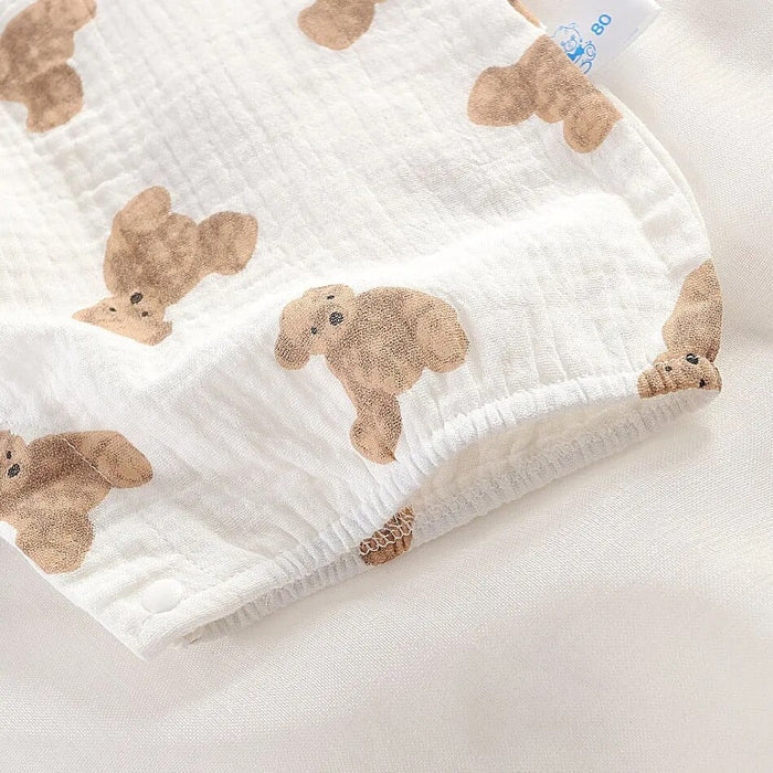 Muslin Bear Baby Romper with Hat Bundle