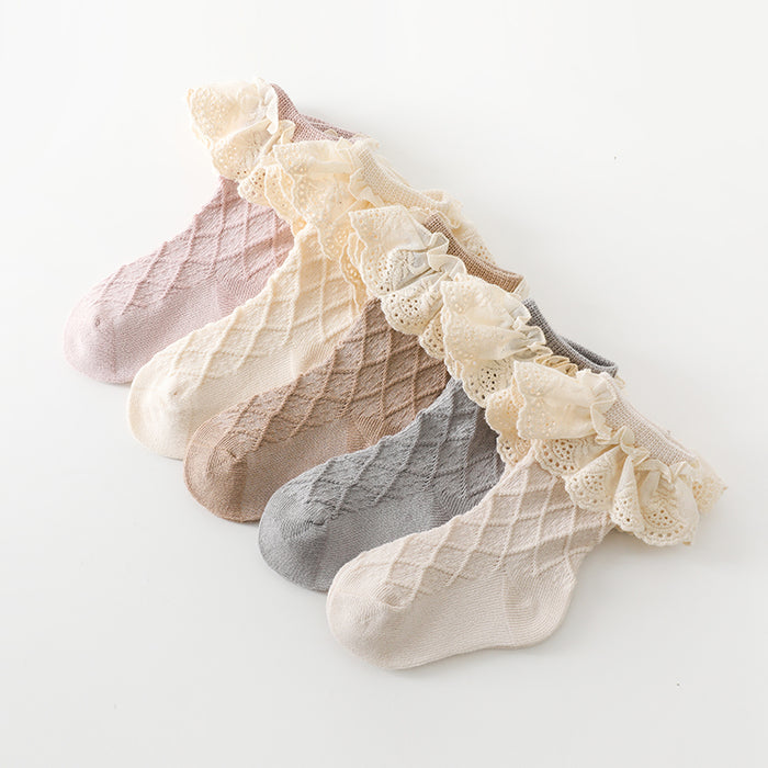 Newborn Baby Girls Leg Ruffled Long Socks